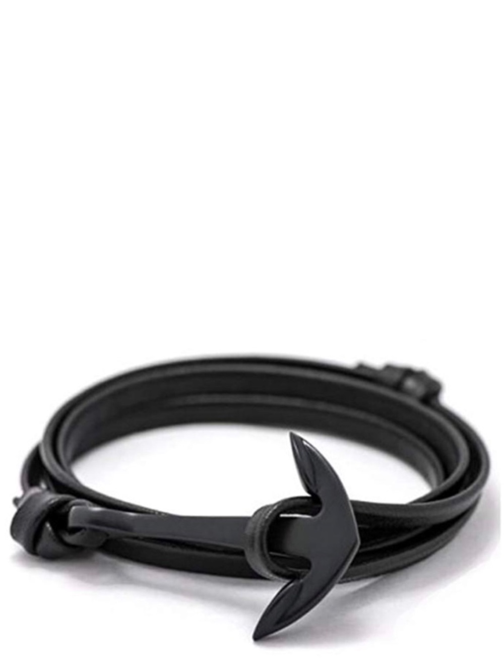 NWT Black plated leather wrap bracelet